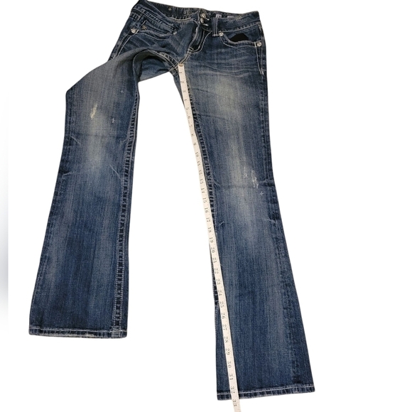 Miss Me Boot Cut Jeans Embellished Bedazzled Sparkle Diamond Crosses JP5046-4 - Picture 5 of 12